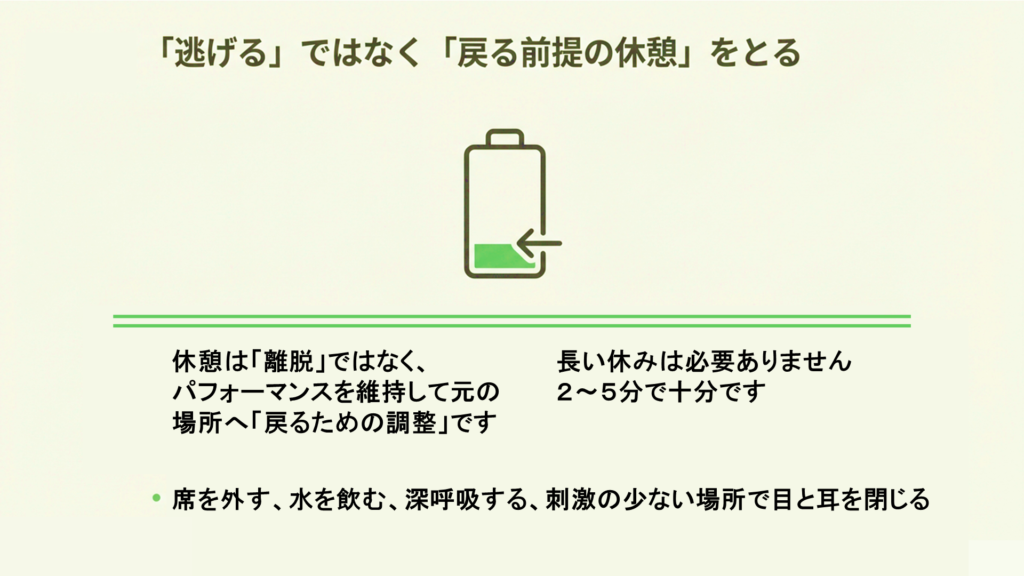 「逃げる」ではなく「戻る前提の休憩」をとる